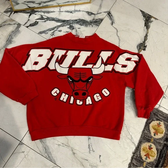 Vintage 1990s Chicago Bulls Crewneck Sweatshirt Original 6 NBA Jordan Era - Picture 7 of 9